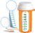 Odaro 2 Pack Pill Reminder, Lanyad or Sticker Pill Tracker, Work with Most Bottles, Reusable Medication Tracker Replacement of Vitamin Weekly (7 Day) Medicine Organizer